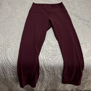 Lululemon Single Lined Align Crop Leggings 23 inch Burgundy Dark Purple